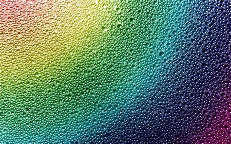 Download Wallpapers Water Drops Texture 4k Rainbow