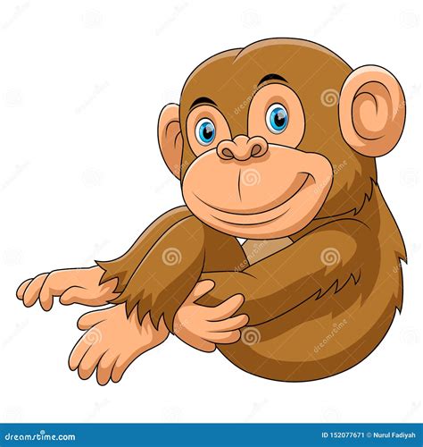 Monkey Sitting Cartoon 152077671