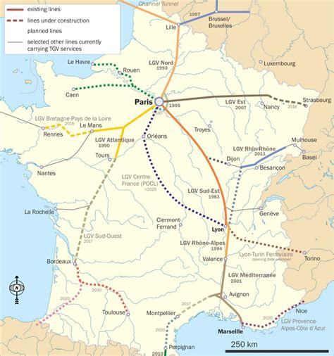 Tgv Route Network Railpass France