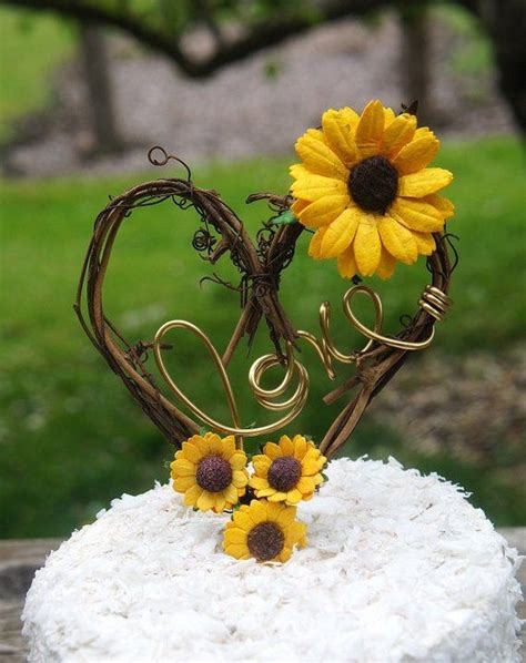 Sunflower Wedding Cake Topper Janel Buckner