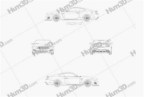 Ford Mustang Shelby Gt350 2019 Blueprint 3dmodels