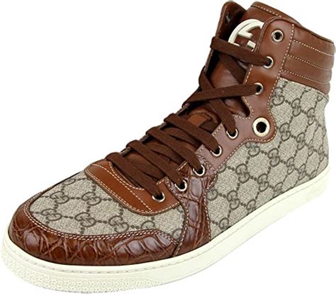 Gucci Mens Crocodile Trim High Top Fashion Sneakers 224778 9779 145
