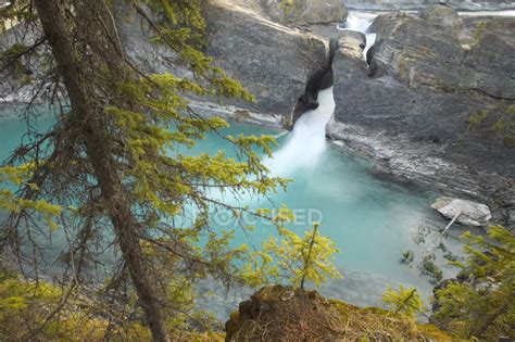 High Angle View Of Kicking Horse River At Natural Bridge Yoho National