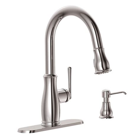 Insert a 2.5mm hex wrench into the small hole underneath the lever. Glacier Bay Pull Down Kitchen Faucet Installation ...