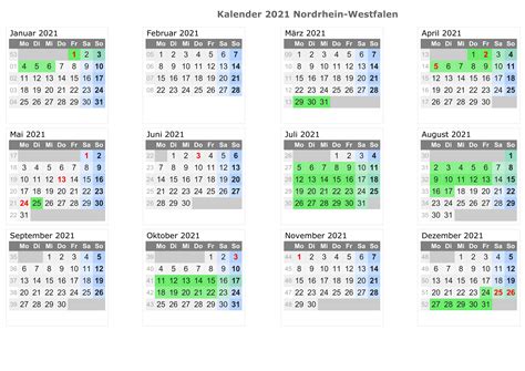 Druckbare leer winterferien 2021 nrw kalender zum ausdrucken in pdf. NRW 2021 Kalender Zum Ausdrucken | Druckbarer 2021 Kalender