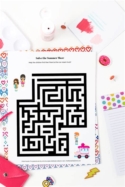 Cute Printable Summer Maze For Kids Find The Ice Cream Truck