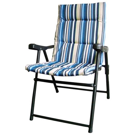 2 X Striped Padded Folding Outdoor Garden Camping Picnic Chair Beach