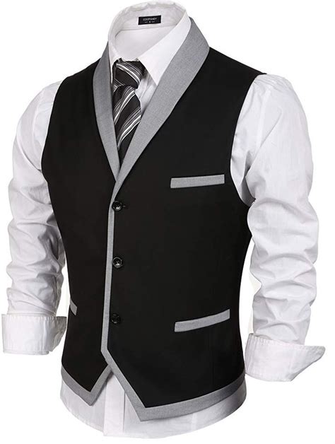 Coofandy Mens V Neck Sleeveless Slim Fit Vest Jacket Business Suit