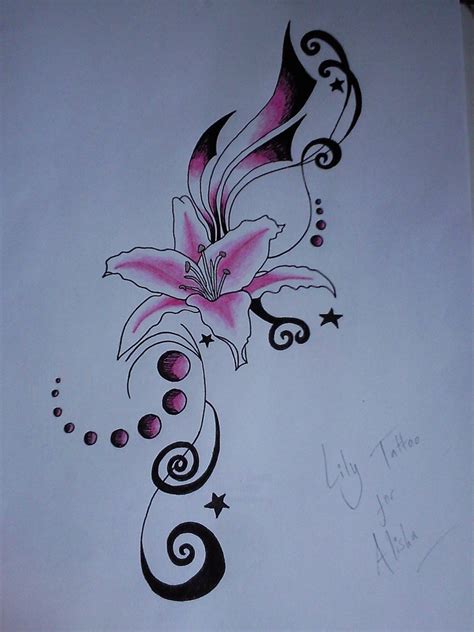 Lily Flower Tattoo Drawings Lily Tattoo Flower Lilies Tattoos