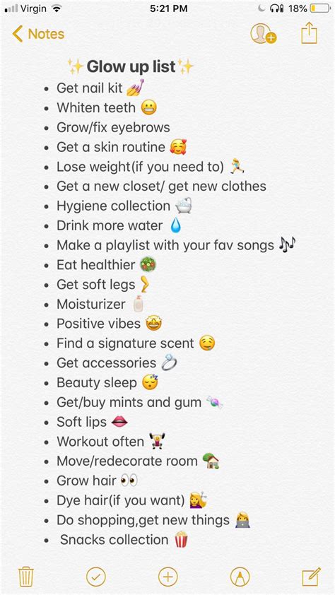 This Is A Checklist Of Things To Help You Get A Glow Up😍 X In 2020