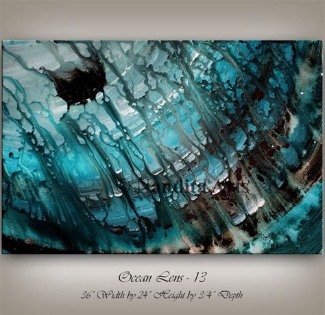 Turquoise Wall Art Abstract Painting Huge Painting Abstract
