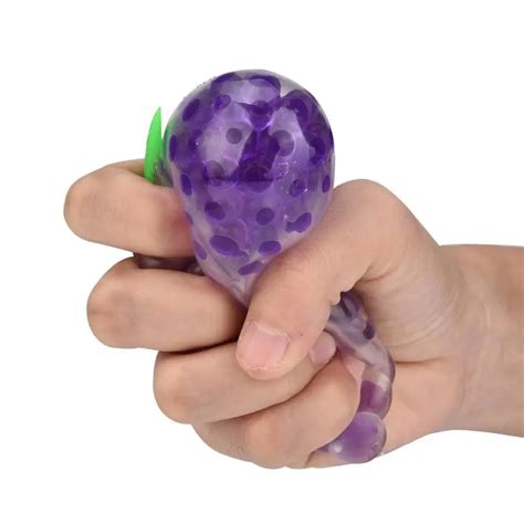 Rubber Grape Ball Hand Wrist Squeeze Toy Stress Autism Mood Relief T