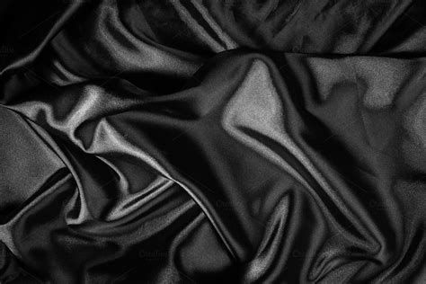 Shiny Black Satin Fabric High Quality Abstract Stock Photos