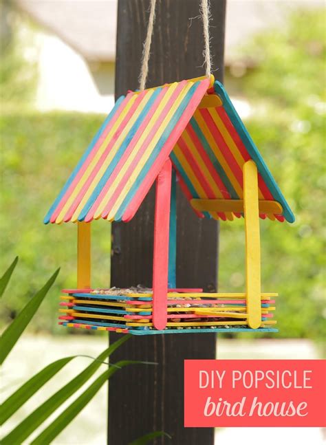 Turn Popsicles Into An Adorable Bird House Babble Craft Stick Crafts Popsicle Crafts Crafts