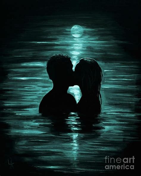 Couple In Love Painting Midnight Swim By Leslie Allen Painting Love