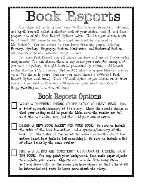 16 3rd Grade Book Report Worksheet