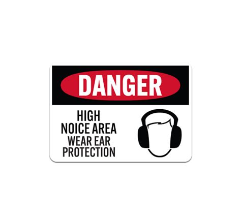 Osha High Noise Area Wear Ear Protection Aluminum Sign Non Reflective