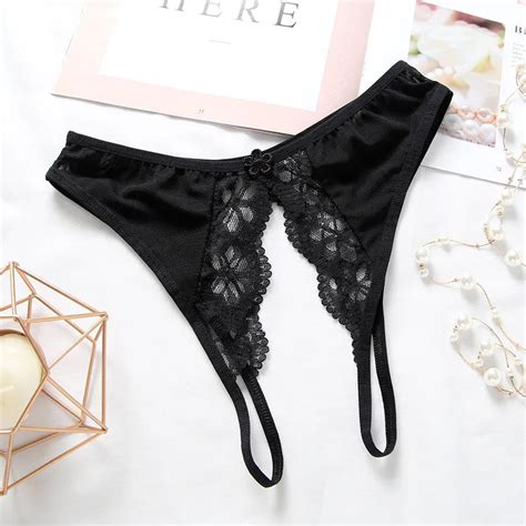 Womens Crotchless Underwear Sexy Lace Crotchless Panties Thongs