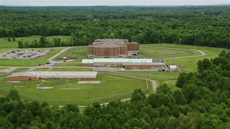 48k Stock Footage Aerial Video Orbiting Ohio State Penitentiary