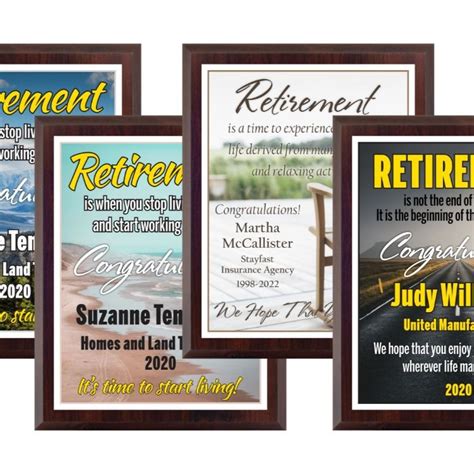 Customized Retirement Plaque Personalized Award 8x10 Choose Your