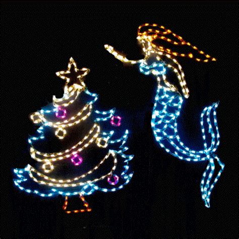 Led Animated Mermaid And Christmas Tree Outdoor Christmas Decorations