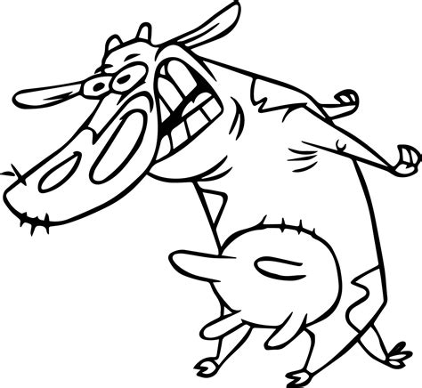 Crazy Cow Interesting Coloring Page Coloring