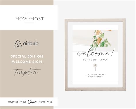 Airbnb Guest Welcome Sign Template Made In Canva Airbnb Etsy