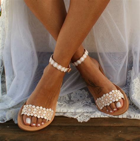 Handmade To Order Ivory Lace Sandals Bridal Sandals Wedding Etsy