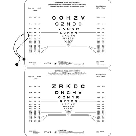 Sloan Etdrs Intermediate Vision Chart 33cm Jutron Vision