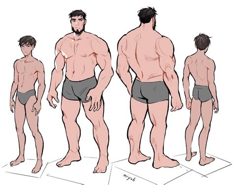 миюли on Twitter Body reference drawing Character design male Body
