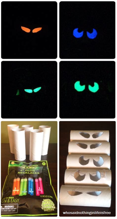 Spooky Glowing Eyes Frugal Halloween Craft Who Said