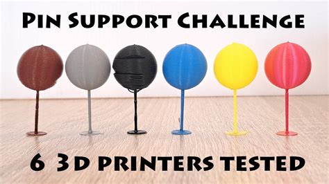 Pin Support Challenge Test With 6 Different 3d Printers Youtube