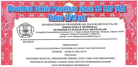 Download Juknis Penulisan Ijazah Sd Smp Sma Tahun 2019 Pdf Biologizone