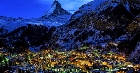Switzerland Zermatt Night Lights All Hd Wallpapers Gallery