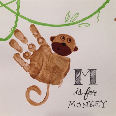 M Is For Monkey Handprint Abc Crafts Alphabet Crafts Handprint Crafts