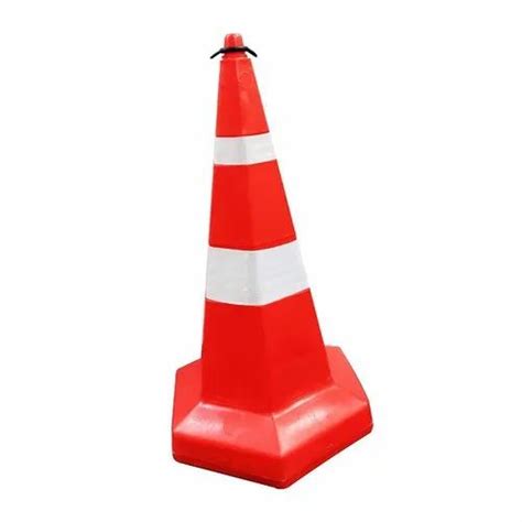 Orange And Silver Pvc Hexagon Shape Traffic Cone For Road Safety 4 Kg