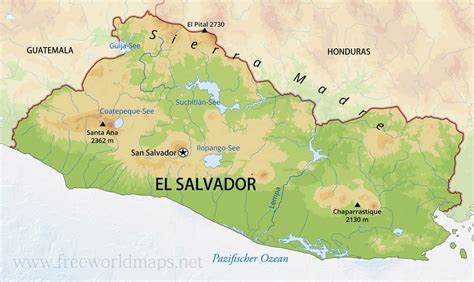 Karte Von El Salvador Freeworldmaps Net