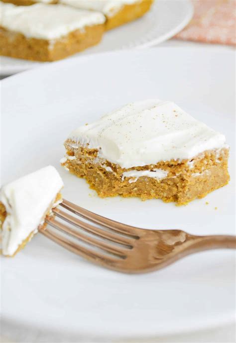 Healthy Pumpkin Bars With Cream Cheese Frosting