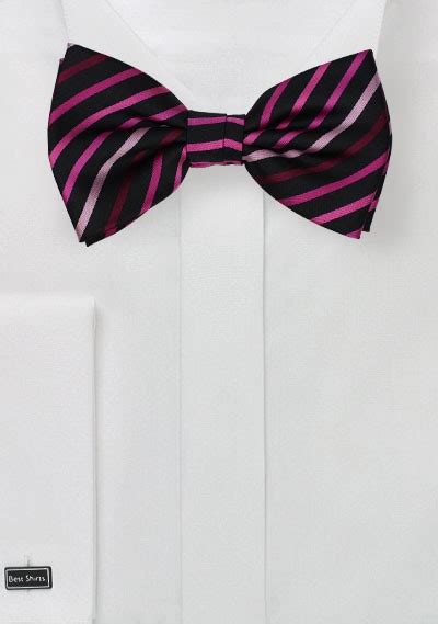 striped bow tie in black and pinks bows n