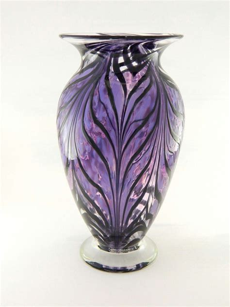 Pin By Valerie Treat On Living Room Purple Vase Purple Glass Art Glass Vase