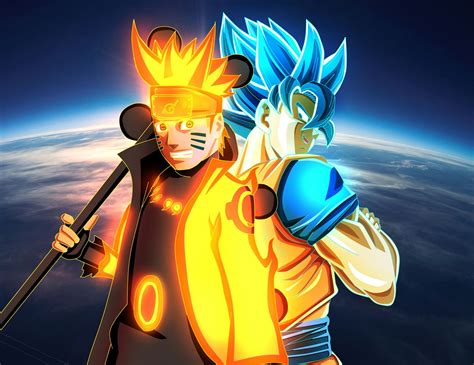 Naruto And Goku Anime Dragon Ball Super Dragon Ball Super Artwork Anime