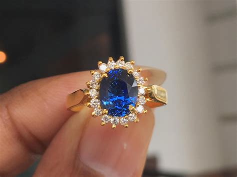 Blue Sapphire Gold Rings For Women