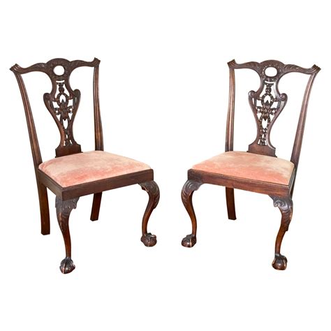 18th Century Pair Of Large Chippendale Style Ribbonback Chairs At