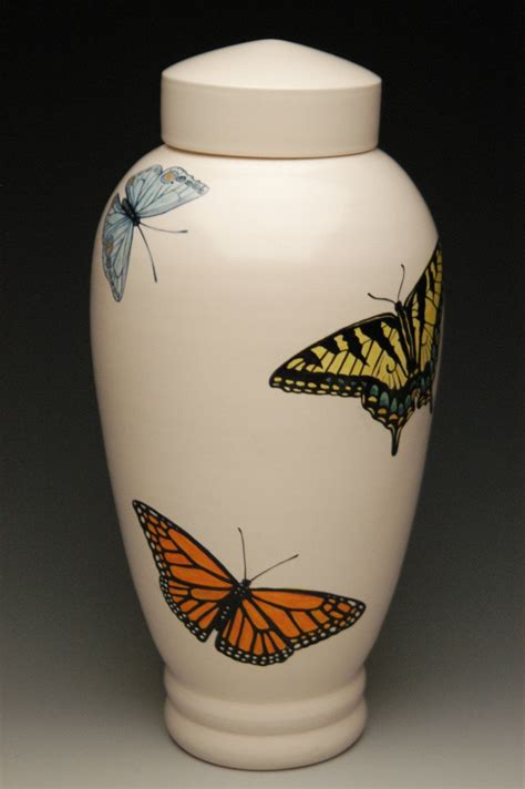 Hand Painted Butterfly Urn Memorial Urns
