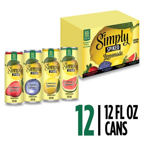 Simply Spiked Hard Lemonade Variety Pack 5 Abv 12 Pack 12 Oz Slim Cans