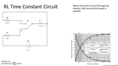 Rl Time Constant Circuit Calculations Youtube