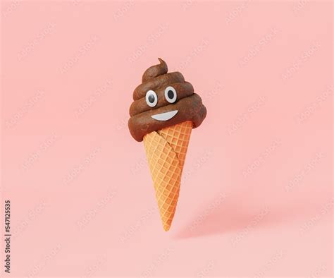 Ice Cream Cone With Poop Emoji Stock Illustration Adobe Stock