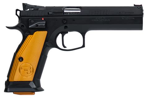 Cz 75 Tactical Sport 40 Sandw Pistol With Orange Aluminum Grips