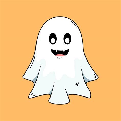 Ghost Happy Halloween Character Boo Cartoon Ghost Spooky Ghost Cute