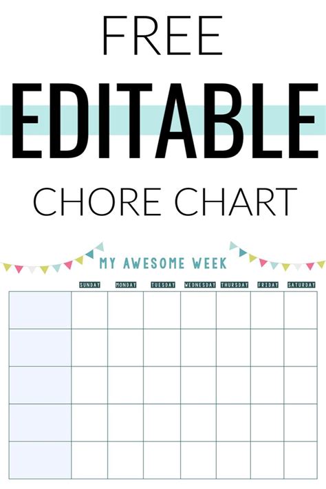 Editable Chore Chart Editable Chore Chart For Kids A Chore Chart